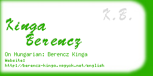 kinga berencz business card